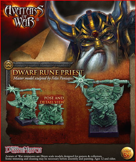 AoW39 Dwarf Rune Priest, Master model sculpted by Felix Paniagua